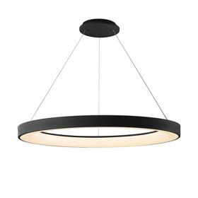 M7753  Niseko Dimmable Pendant Ring 60W LED With Remote Black